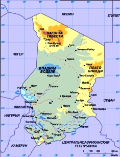 Карта Чад